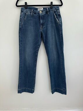 Frame Denim Indigo Cropped Ankle Jeans